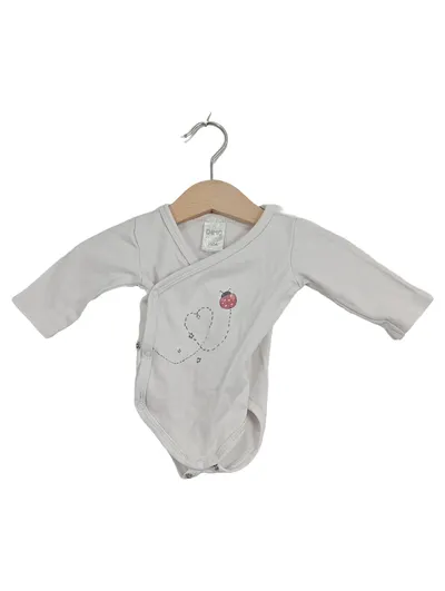 DIMO-TEX Baby Body Gr. 50/56 Beige Marienkäfer Motiv Organic Mädchen