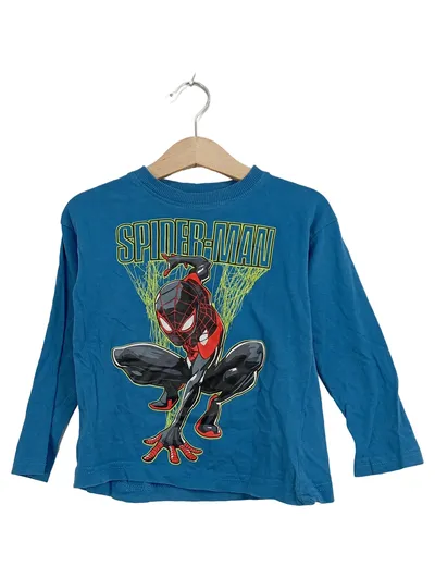 Marvel Spiderman Kinder Langarmshirt Gr. 98/104 Blau Jungen