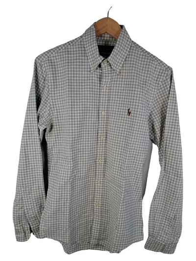 Ralph Lauren Herren Hemd Slim Fit Button-Down Kariert Grau Gr. S