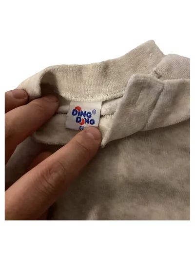 Ding Dong Langarmshirt Baby Gr. 62 Grau Rollkragen Stickerei