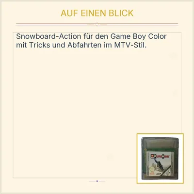MTV Pure Ride THQ Game Boy Color Snowboard Sportspiel GBC Modul