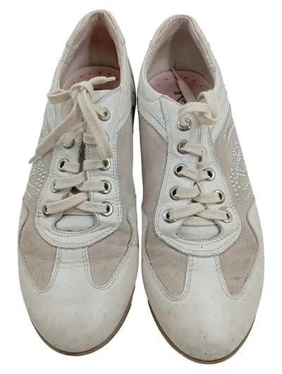 NeroGiardini Damen Sneaker Low Leder Wildleder Beige Weiß Gr. 37