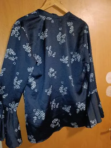 Ellos Damen Kimono Jacke Gr. 40 Schwarz Blumenmuster Trompetenärmel