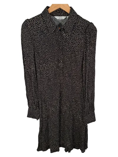 & Other Stories Blusenkleid Damen Gr. 40 Schwarz Punkte Langarm