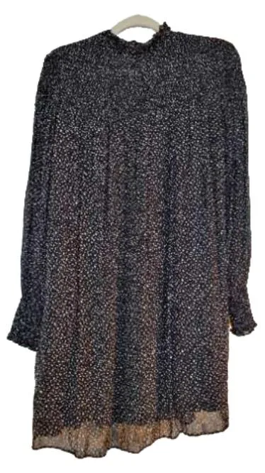 & Other Stories Blusenkleid Damen Gr. 40 Schwarz Punkte Langarm