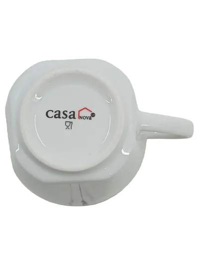 casa NOVA Tasse Porzellan Weiß Grashalm-Motiv 250ml Minimalistisch