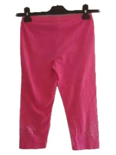 Y.F.K. Mädchen Capri Leggings Pink Herz Strass 146/152 Baumwolle