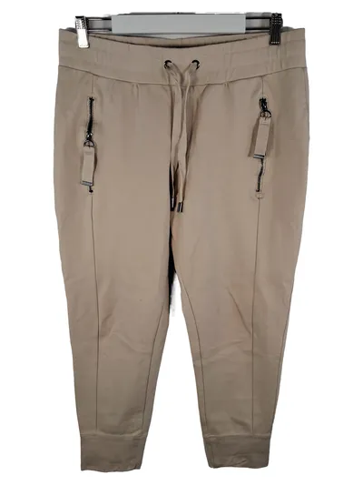 Pageone Damen Jogger Stoffhose Beige Größe L Reißverschluss Taschen
