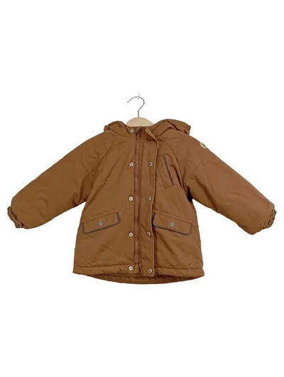 Obaïbi Kinder Winterjacke Gr. 86 Braun Teddyfutter Kapuze warm