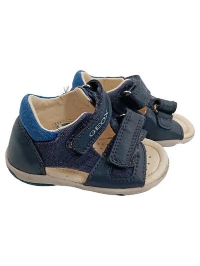 Geox Sandalen Kinder Jungen Gr. 20 Blau Leder Klettverschluss