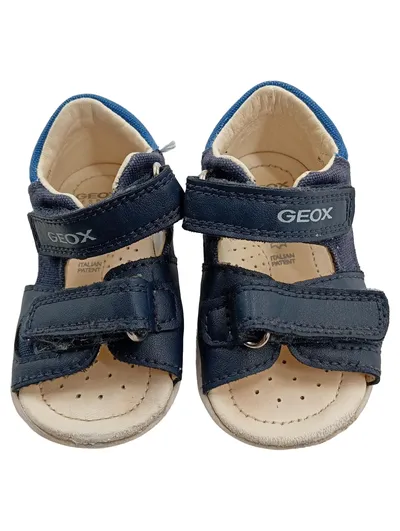 Geox Sandalen Kinder Jungen Gr. 20 Blau Leder Klettverschluss