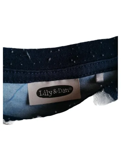 Lily & Dan Kinder Schlafanzug Dino Motiv Gr. 98 Blau Velour Jungen