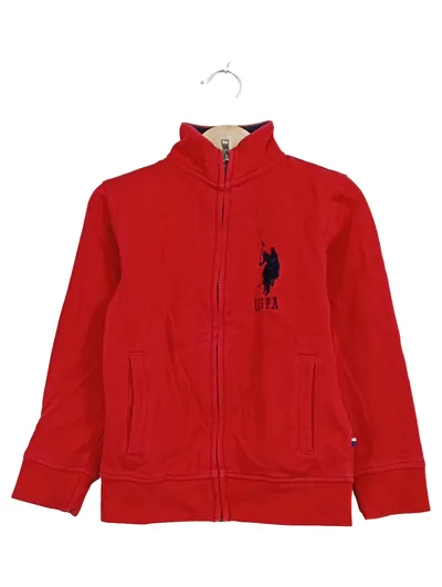 U.S. Polo Assn. Kinder Sweatjacke Gr. 110/116 Rot Reißverschluss