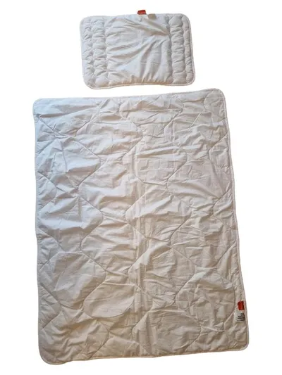 Sleepling Steppdecke Kissen Set Kinder Bettdecke 130x100 cm Weiß Polyester