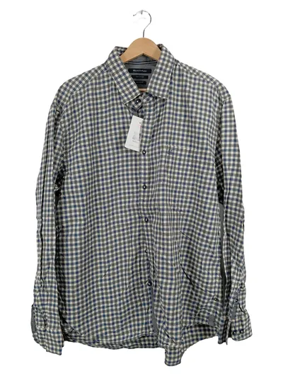 Marc O'Polo Herren Freizeithemd Kariert Blau Baumwolle Gr. XXL