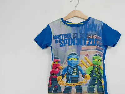 LEGO Ninjago T-Shirt Kinder Jungen Gr. 110 Blau Masters of Spinjitzu