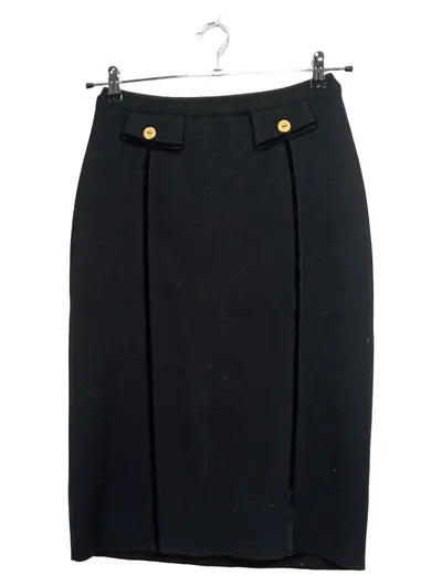 Devernois Bleistiftrock Damen Gr. 38 Schwarz Elegant Goldknöpfe Paris