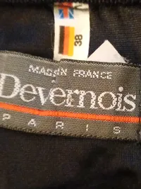 Devernois Bleistiftrock Damen Gr. 38 Schwarz Elegant Goldknöpfe Paris 3