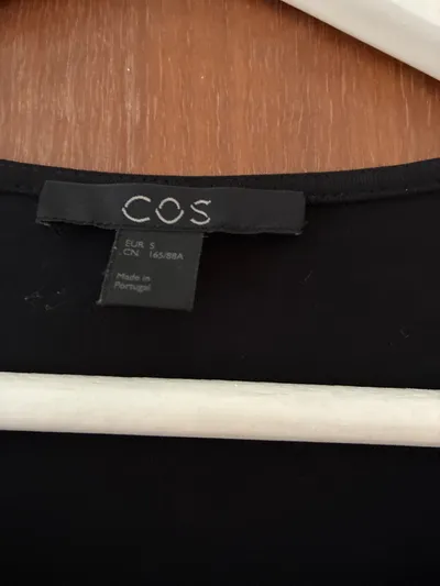 COS Damen Freizeitkleid Schwarz Gr. S Baumwolle Taschen Minikleid