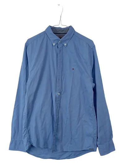 Tommy Hilfiger Hemd Herren M Blau Button-Down Langarm New York Fit