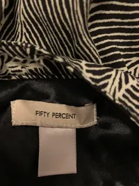 Fifty Percent Blusenkleid Damen Gr. 32 Schwarz Blättermuster Langarm 3