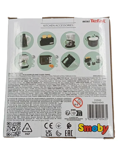 Smoby Mini Tefal Wasserkocher Kinder Spielzeug Küche schwarz NEU