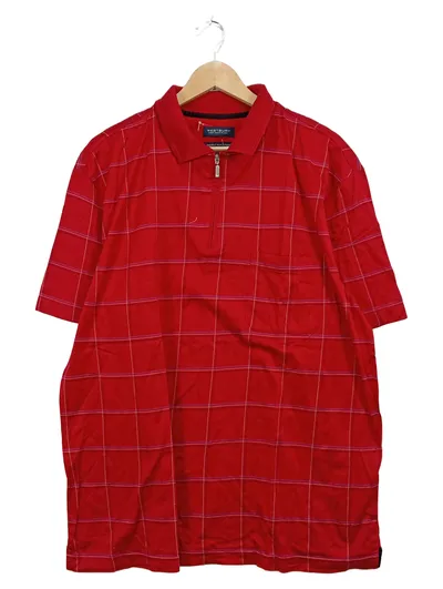 Westbury Herren Polo Shirt Kariert Rot XXL Kurzarm Reißverschluss C&A