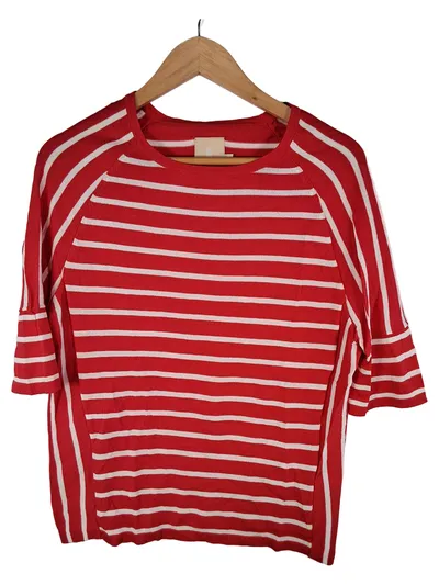 BON'A PARTE Damen Pullover Rot Weiß Gestreift Maritim Gr. S