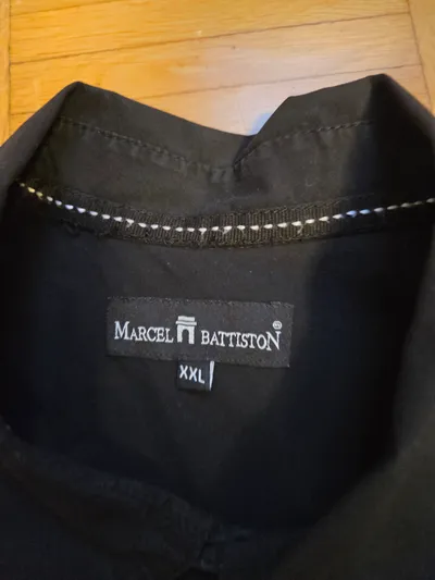 Marcel Battiston Herren Freizeithemd Kurzarm Schwarz Gr. XXL