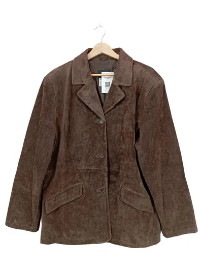 Dennis Basso Damen Wildlederjacke Braun Gr. L 42 Echtleder Blazer