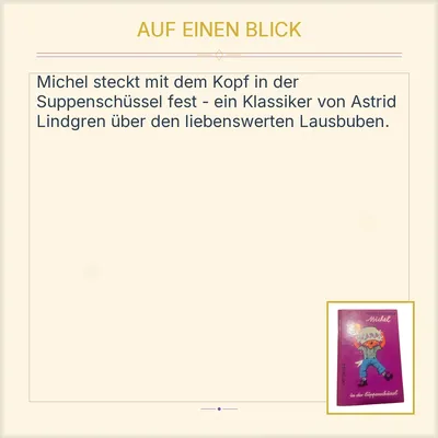 Michel in der Suppenschüssel Astrid Lindgren Kinderbuch Oetinger