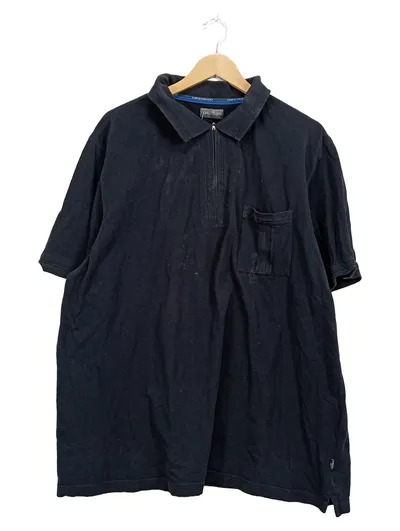 Carlo Colucci Herren Polo Shirt Schwarz Reißverschluss Gr. XL/3XL
