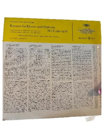 Beethoven Klavierkonzert Nr.1 C-dur op.15 Kempff Deutsche Grammophon LP Vinyl