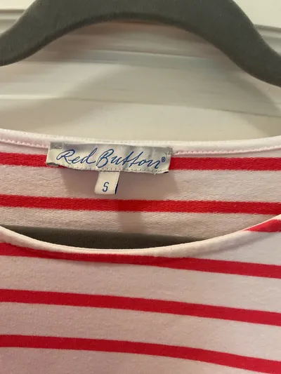 Red Button Langarmshirt Damen Gr. S gestreift Rosa Weiß Maritim