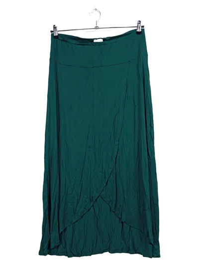 LASCANA Damen Wickelrock Maxirock Grün Gr. 42 Asymmetrisch Viskose