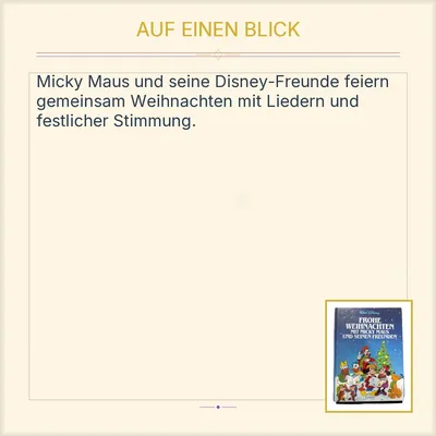 Walt Disney Frohe Weihnachten mit Micky Maus und seinen Freunden Kinderbuch