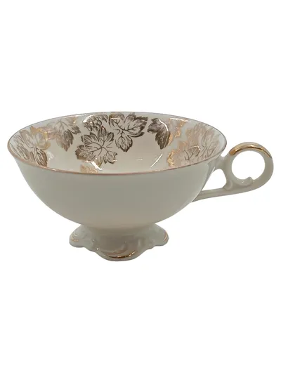 Bareuther Bavaria Porzellan Tasse Blattgold Blumenmuster Vintage Elegant
