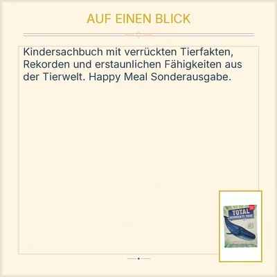 Total Verrückte Tiere Teil 2 DK Sachbuch Kinder Tiere Rekorde Happy Meal