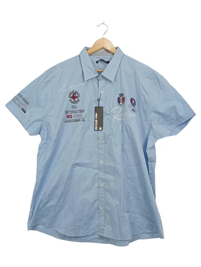 Red Bridge Herren Freizeithemd Kurzarm Hellblau Gr. 5XL NEU