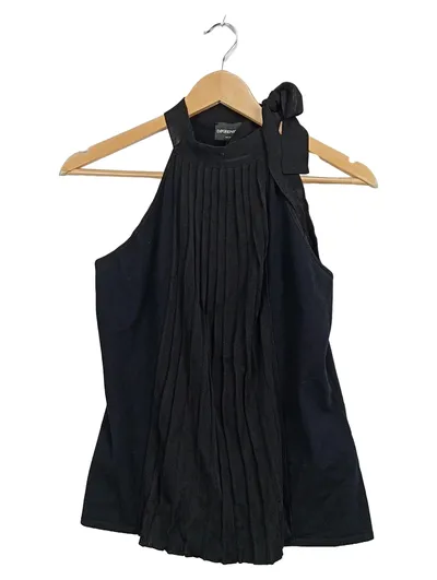 Emporio Armani Damen Top Schwarz Gr. 40 Falten Schleife Elegant