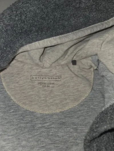 bellybutton Baby Einteiler Strampler Kapuze Gr. 80 Grau Organic Cotton