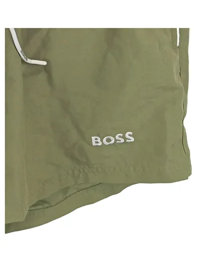 BOSS Herren Badeshorts Badehose Oliv Gr. 50, L Sportlich