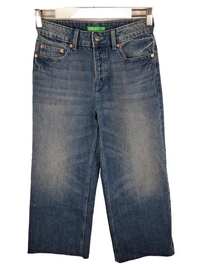 United Colors of Benetton Wide Fit Jeans Damen W27 36 S Blau Baumwolle