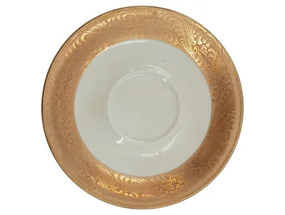 Bavaria Elfenbein Porzellan Unterteller Gold Dekor 15cm Klassisch