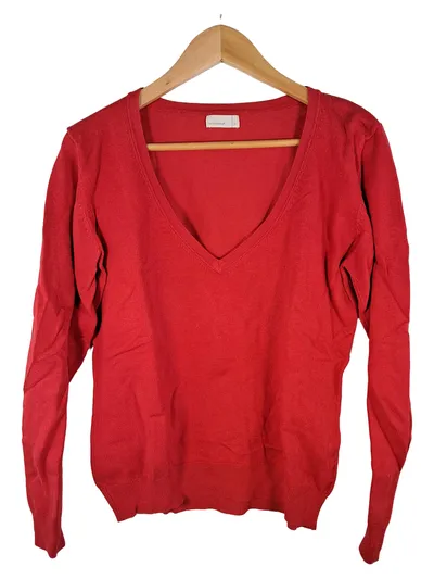 Vero Moda Damen Pullover Rot Gr. XL Basic Langarm Viskose Alltag