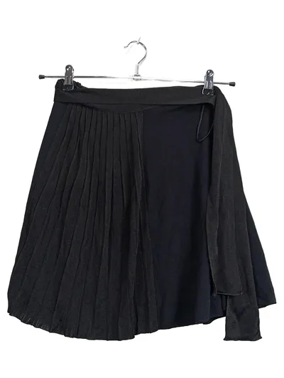 Emporio Armani Damen Wickelrock Midirock Schwarz Gr. 38 M Falten Elegant