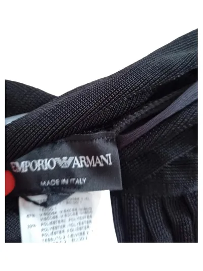 Emporio Armani Damen Wickelrock Midirock Schwarz Gr. 38 M Falten Elegant