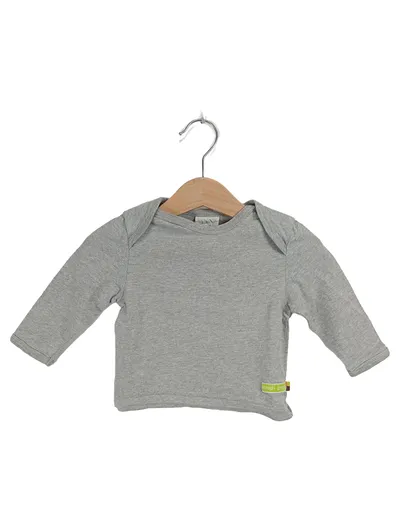 loud + proud Langarmshirt Baby Gr. 62/68 Grau Baumwolle Basic
