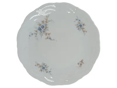 Schirnding Bavaria Kuchenteller 20 cm Weiß Blumenmuster Porzellan