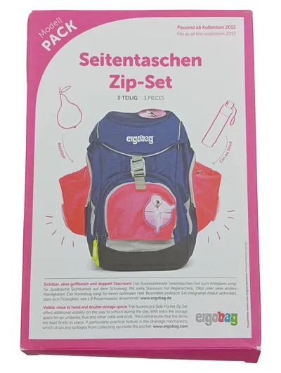 ergobag Seitentaschen Zip-Set 3-teilig Pink Schulranzen Zubehör